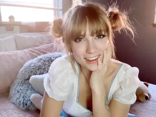 pigtails hairstyle Young Stepsister doing herself masturbation