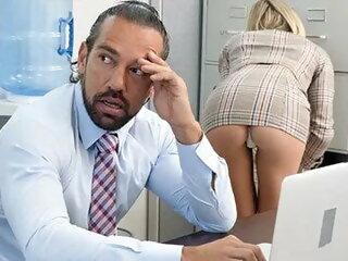 office girl blonde Office tease gets her Boss’ Dick Hard masturbation