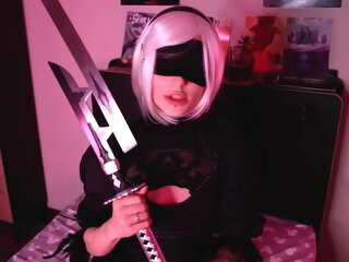 toy blindfolded Pink anal nier automata porn with anal cosplay