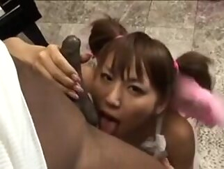 asian reality Interracial Fucking With Breathtaking Oriental threesome